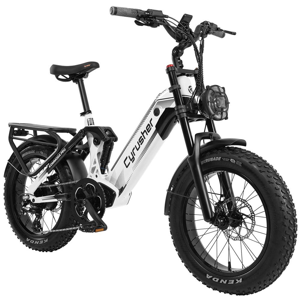 Electric Bicycle Cyrusher Kommoda Pro 20" Fat Tire 250W Motor Fully Suspended Adult Electric Bike 52V 20AH Dual Hydraulic Brake Max Load 150Kg
