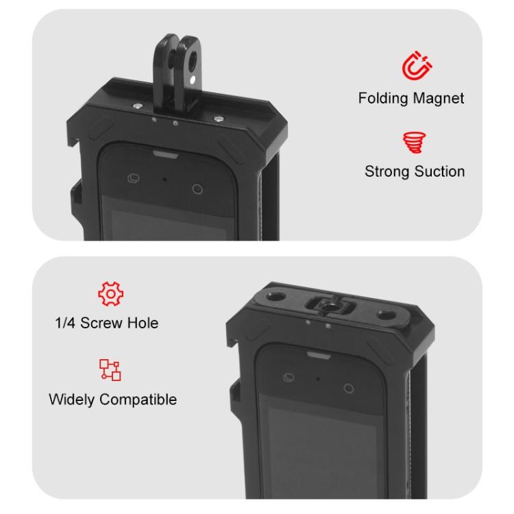 For Insta360 X3 PULUZ Metal Protective Cage Rig Housing Frame with Expand Cold Shoe Base & Tripod Adapter