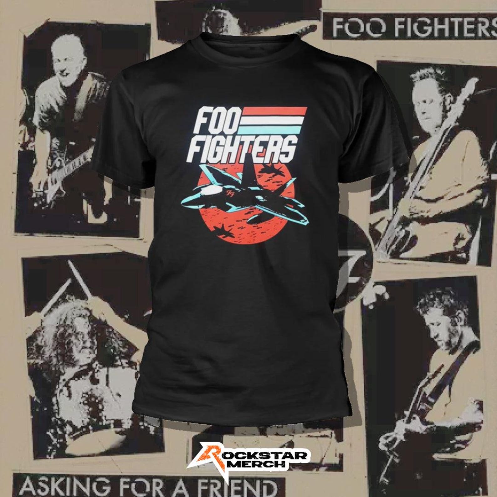 FOO FIGHTERS jets Black Band T-Shirt S