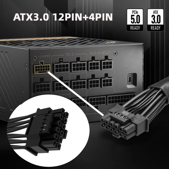 xiwai Dual ATX 8-pin to 12VHPWR ATX 3.0 PCI-E 5.0 Power Module Cable for 3080 3090 TIPSU 16-pin 12+4P Graphics Cards
