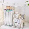 1 Stück Modischer Desktop-Make-up-Pinsel-Eimer-Tassenhalter mit Deckel Staubdicht Make-up-Lippenstift Kosmetikbox Organizer Röhre Transparent