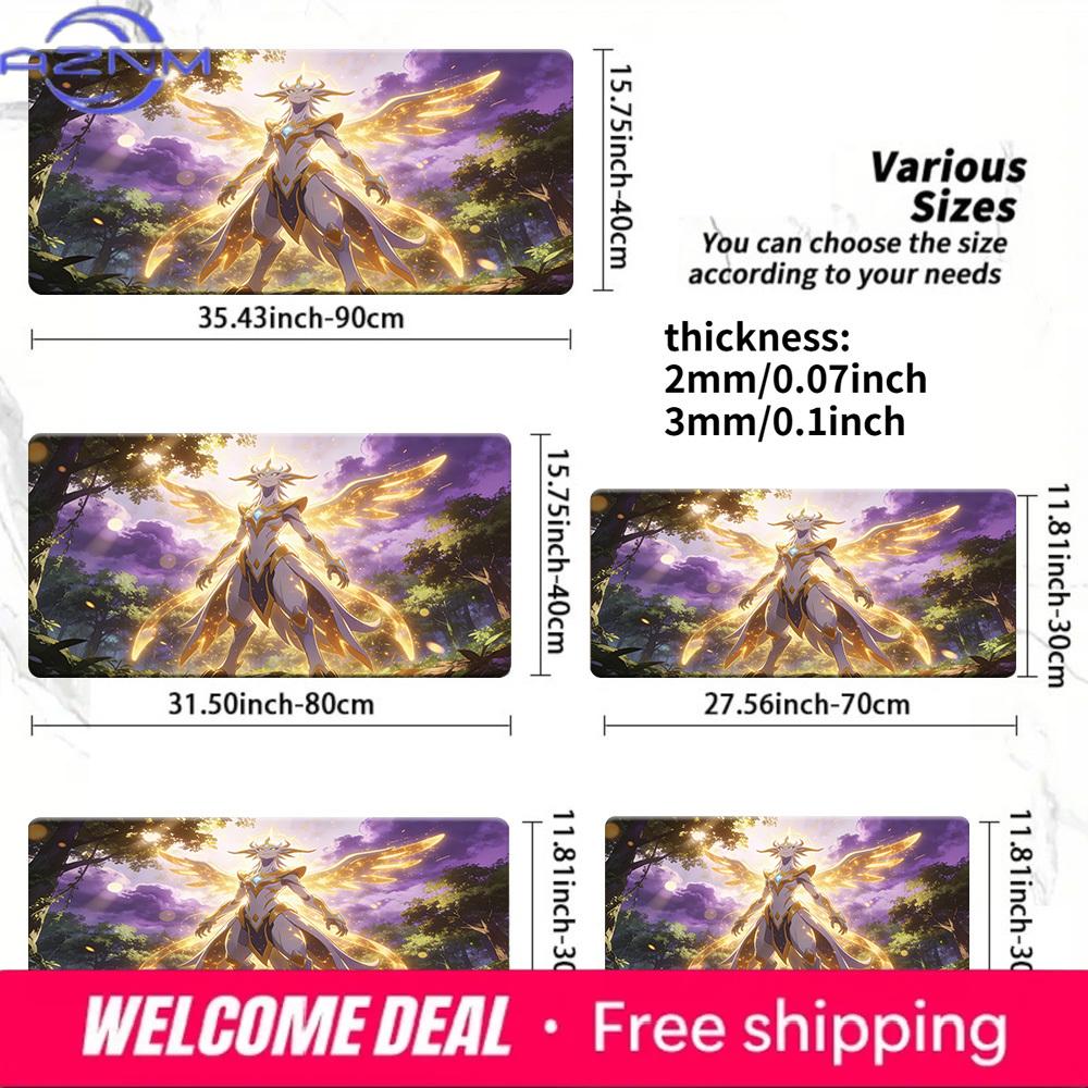 Shiny Arceus Fantasy Forest Gaming Mouse Pad Large NonSlip Desk Mat 30x80x0.2cm