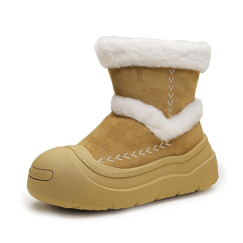Thick-soled Snow Boots Hairy Boots Women's Autumn and Winter New Plush Thermal Cotton Boots Versatile Non-slip Women's Boots