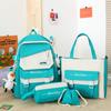 Four-piece Schoolbag Korean Version Simple Junior High School High School Campus Student Bag College Student Backpack Fresh Cute Backpack