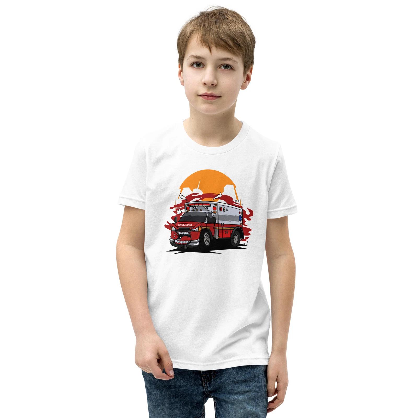 Monster Ambulance Youth T-Shirt, Cartoon, Bigfoot, Car, Hot Wheels, Comic XXXL