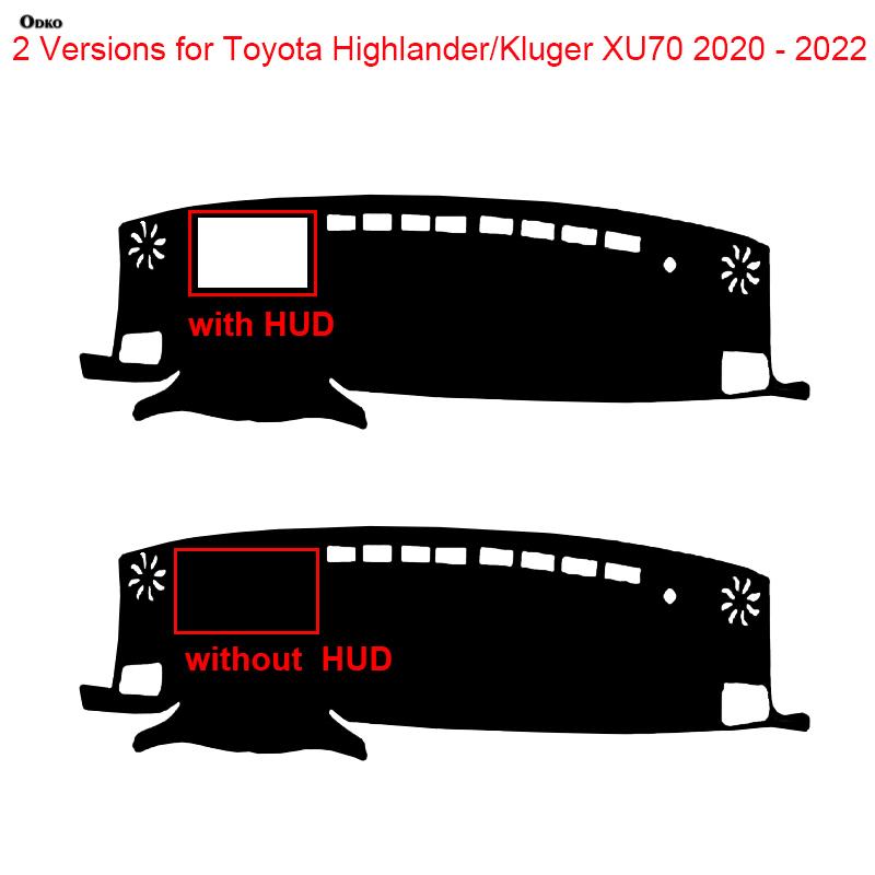 Car Inner Dashboard Cover For Toyota Highlander Kluger XU70    Auto Dash Mat Carpet Cape Sun Shade Dashmat Pad