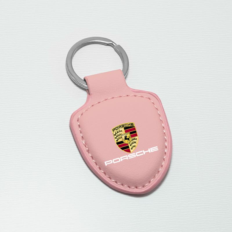Kožený Klíčenka na Klíče do Auta Typ Štítu Kroužek na Klíče Pro Porsche Panamera Cayenne Taycan 911 718 Macan Carrera-GT 928 944 968 944 Příslušenství