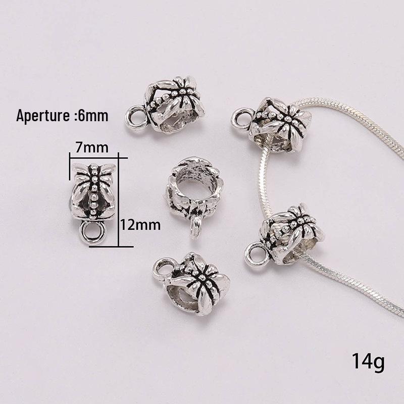 Retro Alloy Bracelet Buckle: Large Hole Three-Way Bead for DIY Necklace Pendant Jewelry