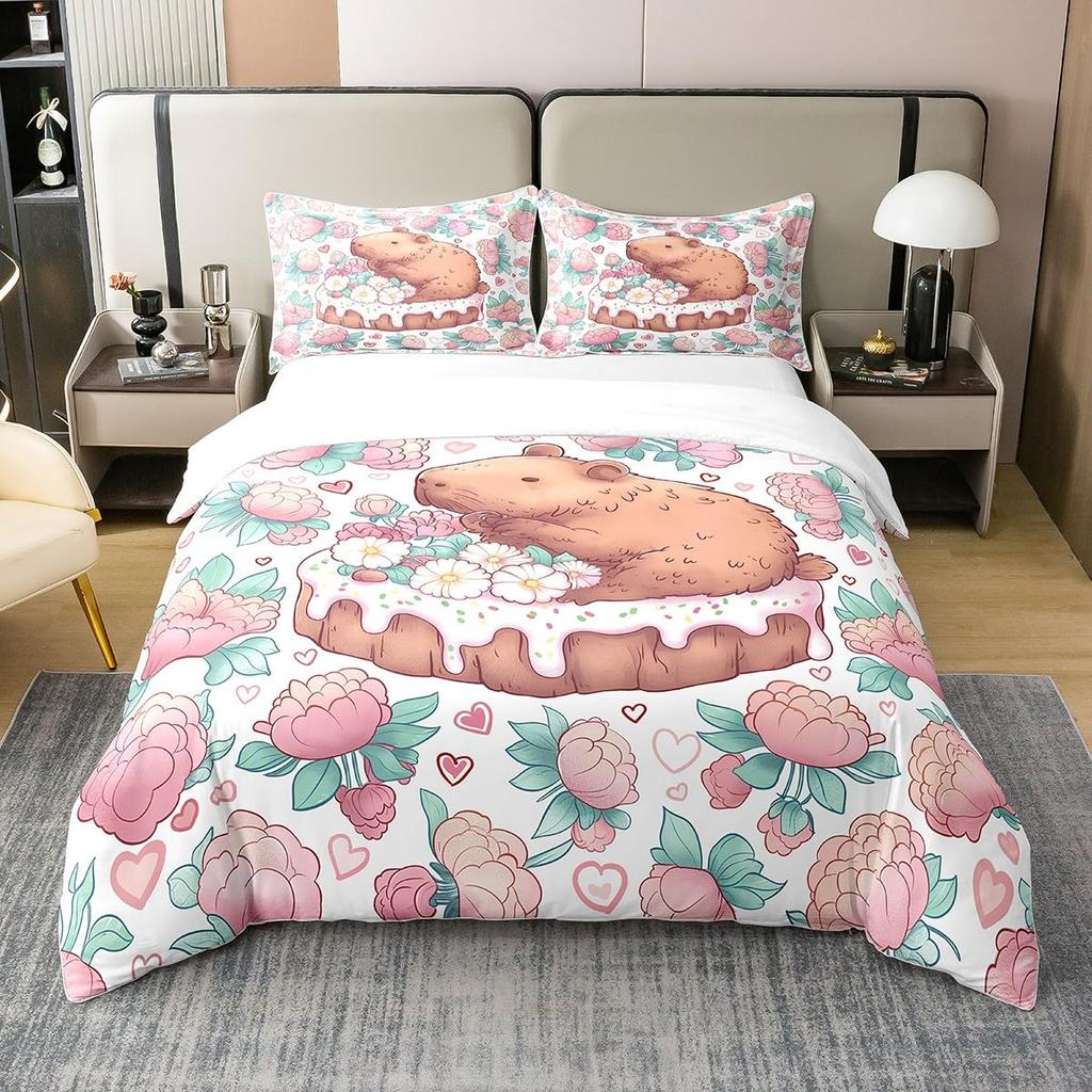 Cake Duvet Covers King Cute Bedding Set For Kids Adults Girls Bedroom Funny Food Duvet Cover Birthday Gifts Cake Bed Cover 3 Pcs