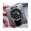 (Negru) Ceas de bărbați Seiko Casual cu cuarț Curea din piele Cadran alb-negru Dată automată Cronometru multifuncțional Luminos Șase ace