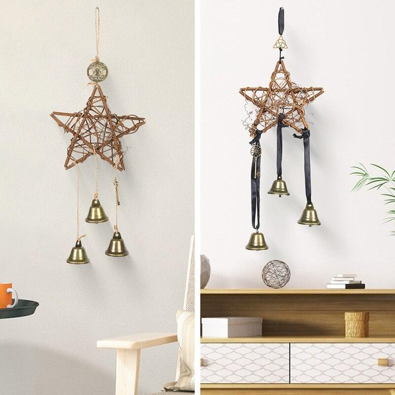 Wall-hung Door Handles Wind Chime Rattan Rings Pray for The Blessing of Bell Witch Wind Chimes