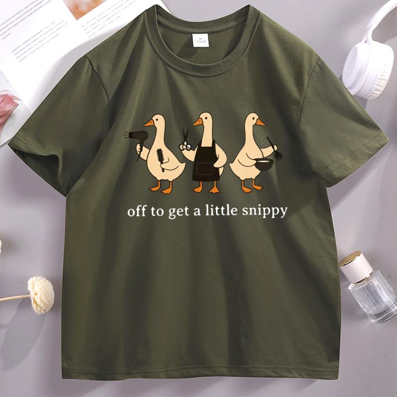 Funny Hair Dresser TShirt Goose Graphic Tees Cute Barber Tee Casual Loose Round Neck Short Sleeve T Shirt Unisex Women Clothes