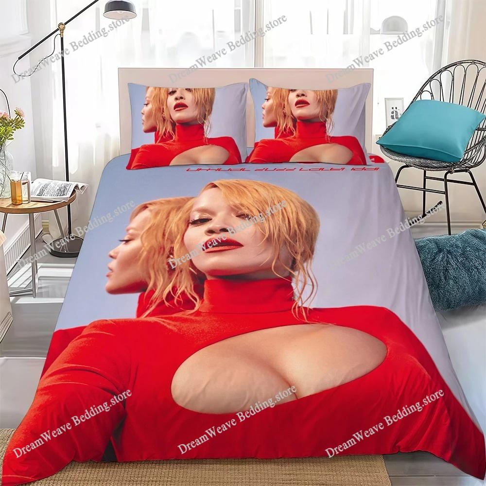 R-Rita Ora Duvet Cover Set Home Style Bedding Soft Laundry Cotton Bed Student Dormitory Gift