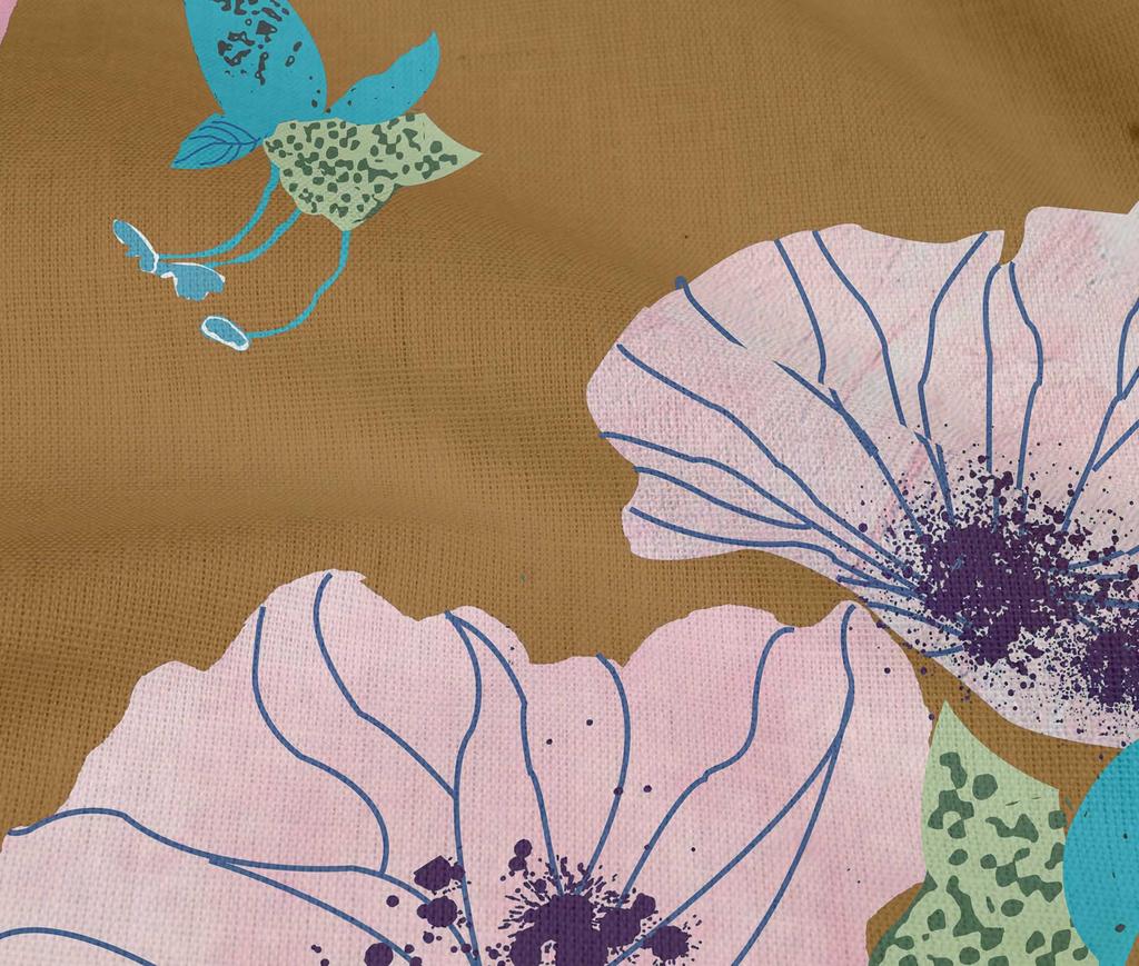 oneOone Cotton Flex Dark Mustard Fabric Leaves & Floral Dress Material Fabric Print Fabric By The Yard 40 Inch