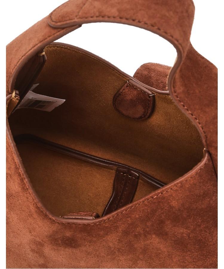 Athe Vanessabruno [Maron] Brown Suede Leather Hobo Bag Mini Aaba5F406W3