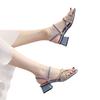 French-style Thick-heeled Sandals Fairy Style 2025 Summer New Mid-heel with High-end Fashion Shoes