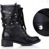 Women Fashion Boots Ladies Combat Army Punk Goth Ankle Shoes Women Gothic Motocycle PU Leather Short Vintage