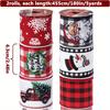 2rolls Christmas Ribbon Wired Christmas Wired Ribbon Incl. Santa Christmas Buffalo Plaid Ribbon for Wreaths Bows Christmas Decor DIY Crafts