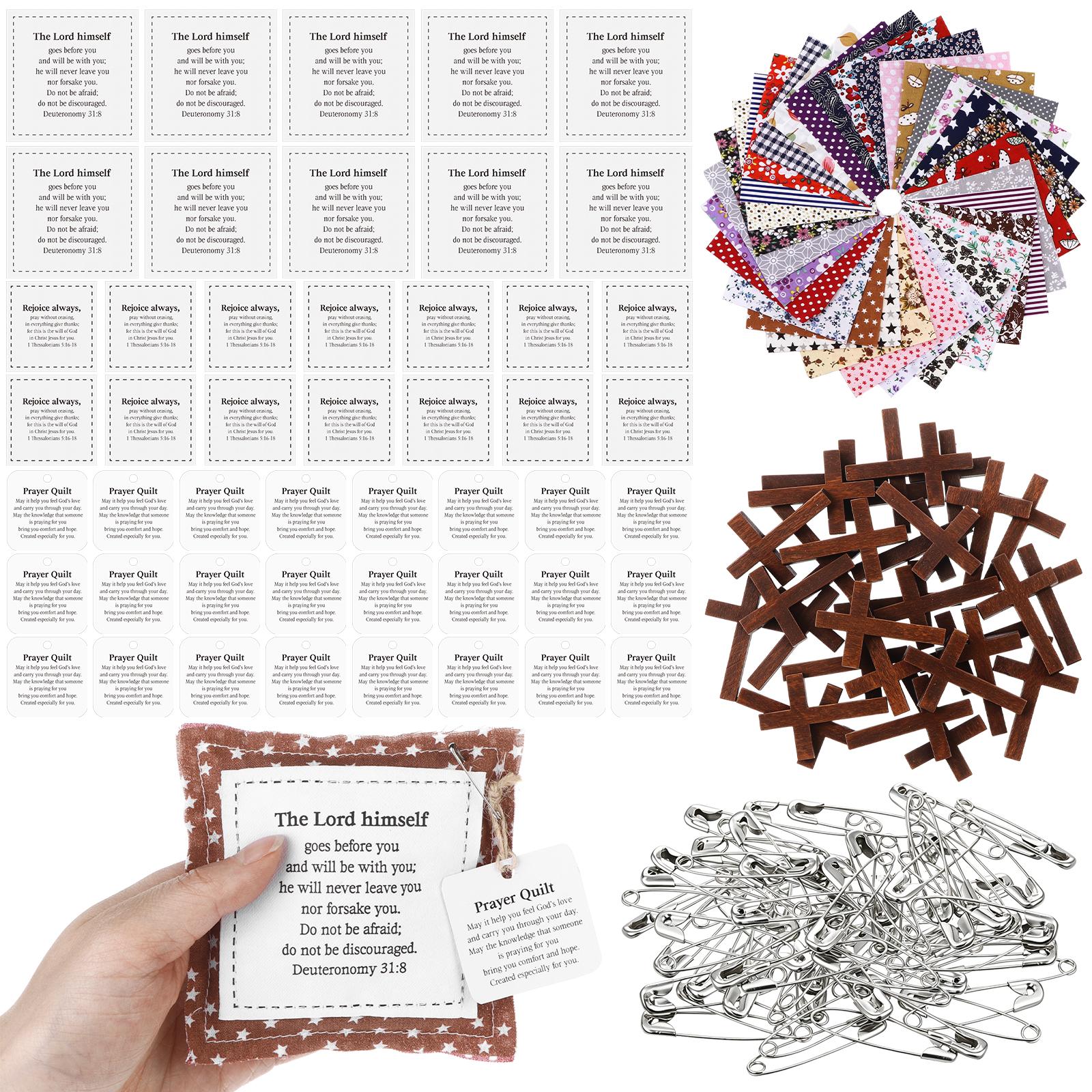 24 Sets Pocket Prayer Quilt With Cross Inside Mini Scripture Pocket Prayer Quilts Panel Squares Christian Gifts For Women Friend Pastor Appreciation