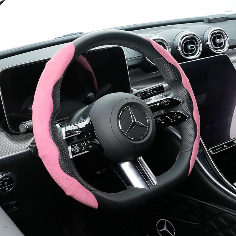 38cm Steering Wheel Cover Deer Fluff 15inch Non-Slip Steering Wheel Booster Cover Auto Car Accessories Cubre Volante