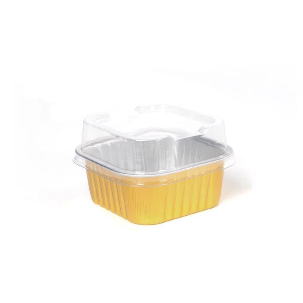 50pcs Square/Round Tin Muffin Boxes with Lids Dessert Container Mini Cupcake Mold  Commercial