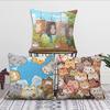 Cute Cat Cartoon K-Kawaii Cushion Cover For Pillow Printing Sofa Decoration Home Car Room Coffee Shop Office Nordic Simplicity