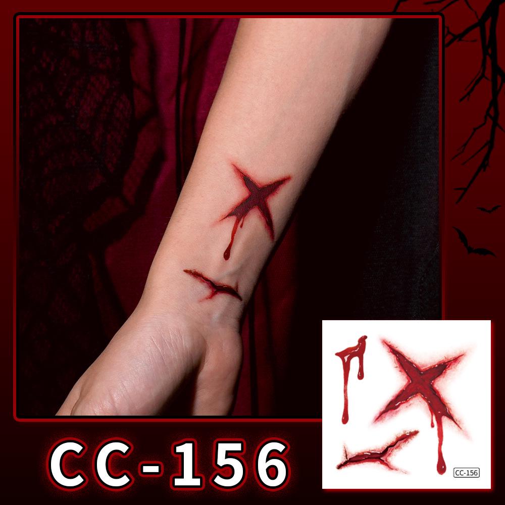 Nuovi Tatuaggi Impermeabili di Halloween Horror Cicatrice Faccia - Adesivi Trucco Opachi per Feste Festival