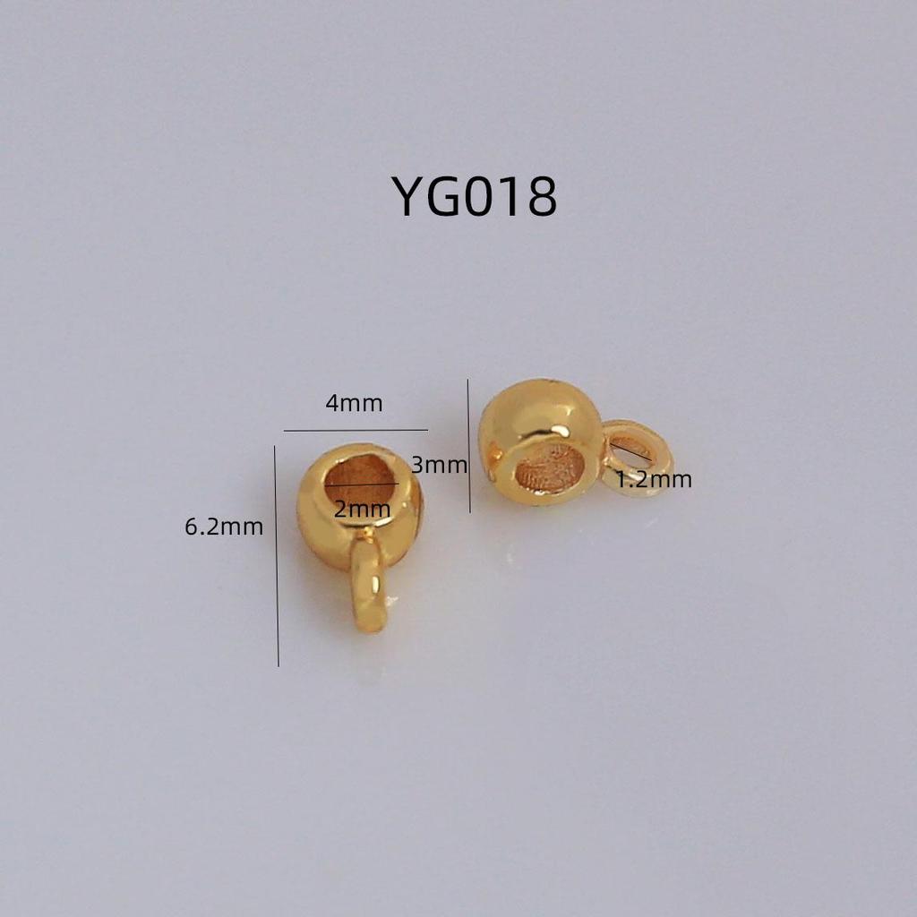 18K Gold-Plated Cubic Zirconia Spacer Beads Pendant and Clasp for DIY Jewelry