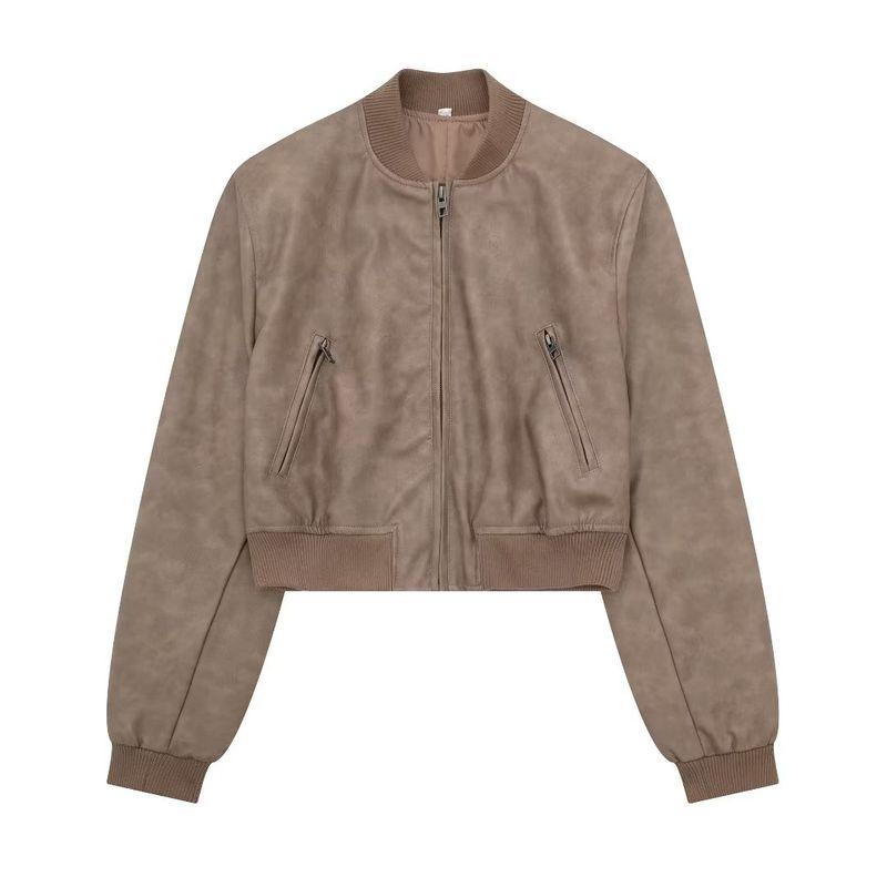 Kaslead Fashion Style Imitation Leather Pilot Jacket