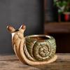 Pot de Fleur Céramique Plante Grasse Pot Escargot Pot à Fleurs Ornement pour Plantes Grasses Cactus Contenant pour Maison Balcon B03E