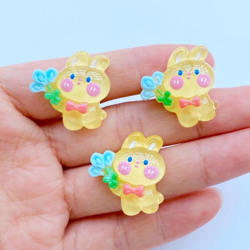 

10Pcs New Cute Mini Cartoon Rabbit Series Flat Back Resin Cabochons Scrapbooking DIY Jewelry Craft Decoration Accessorie
