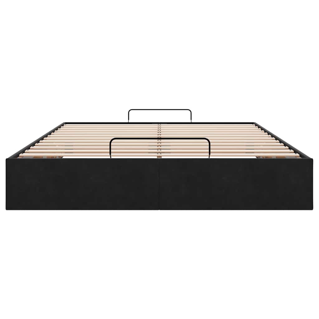 Ottoman Bed Without Mattress Black 140x200 Cm Velvet