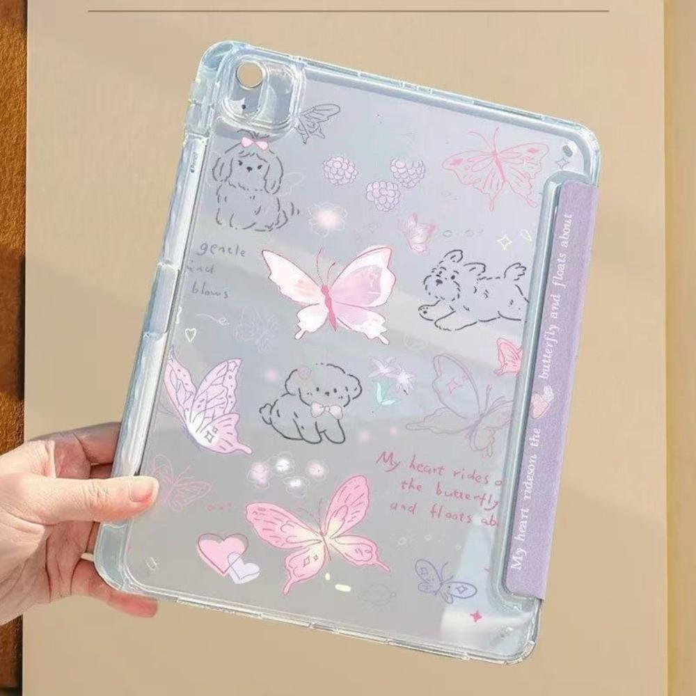 Soft TPU Tablet Case Drop-proof Y-fold Stand Case for iPad 5 6 7 8 9 10/Air 1 2 3 4 5 6/Pro 2024