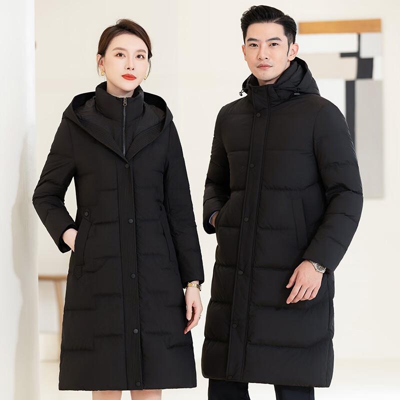 

Toluoman Унисекс Утолщенная Черная Пуховая Куртка Выше Колена 4XL