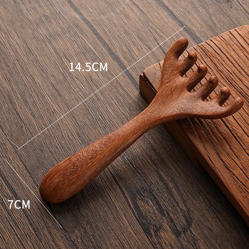

Golden Sandalwood Seahorse Dolphin Massage Comb with Five-Ball Antler Rake Massager