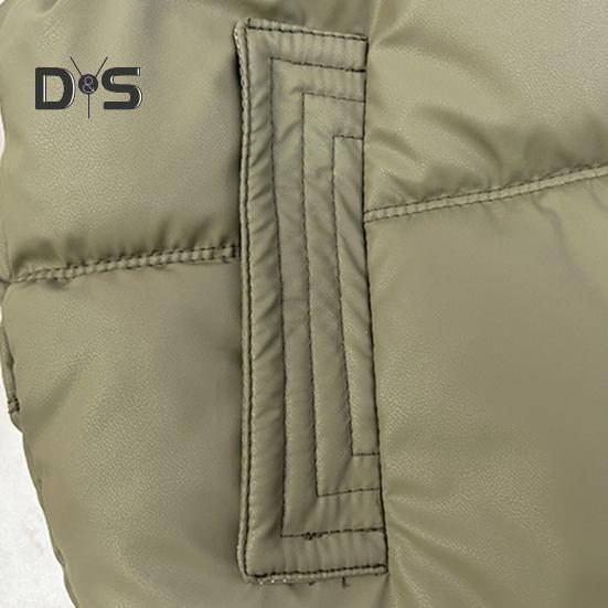 Zimowy damski płaszcz kamizelkowy pogrubiony wyściełany zapięcie na zamek błyskawiczny kołnierz stójka bez rękawów jednolity kolor wodoodporny zatrzymujący ciepło płaszcz puchowy na zewnątrz