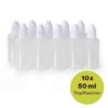 Professionaltree 10x50 ml flacons compte-gouttes vides bouteilles pour liquide pour doser proprement et conserver - fermeture