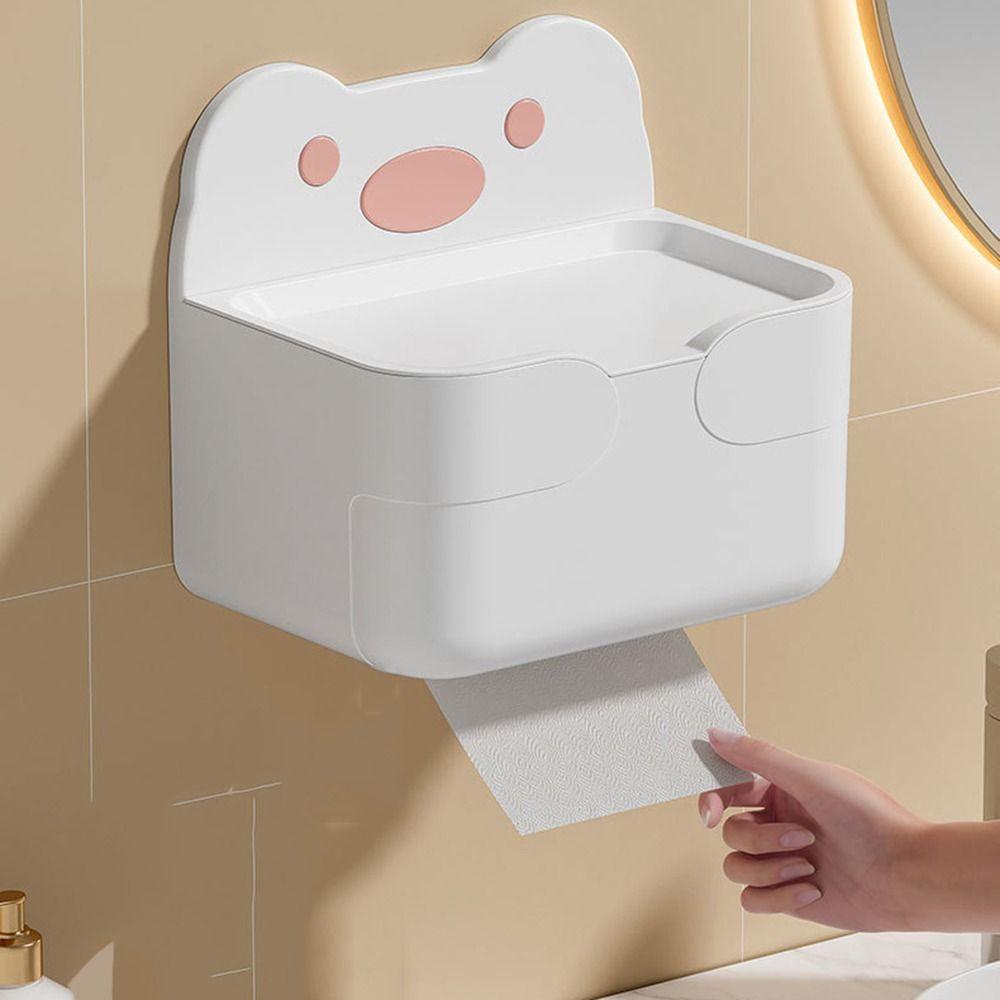 

Wall-mounted Bathroom Tissue Box Waterproof Facial Tissue Case Cartoon Paper Dispenser Bedroom