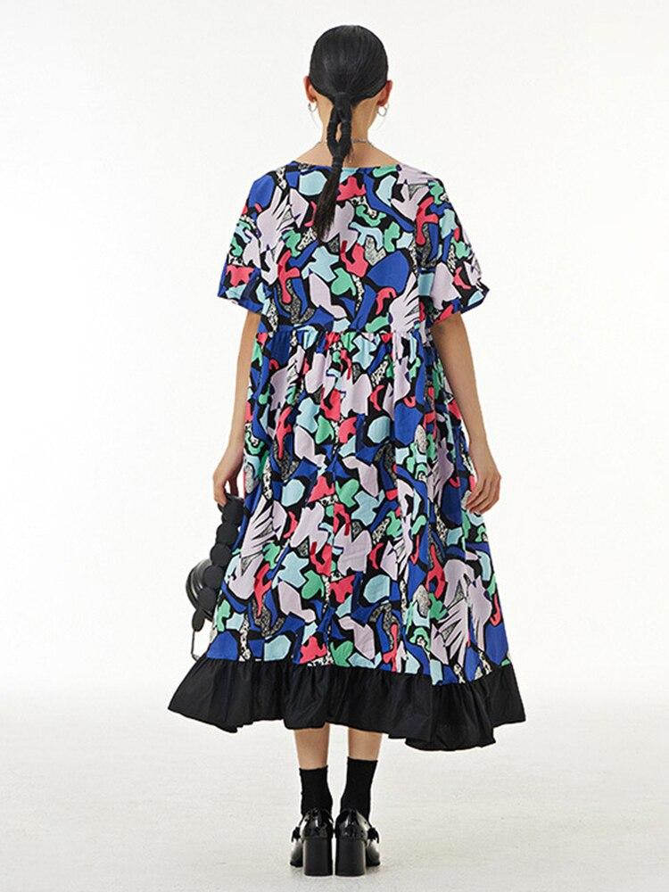 XITAO повседневное платье с принтом женское индивидуальное модное свободное платье — фото 3