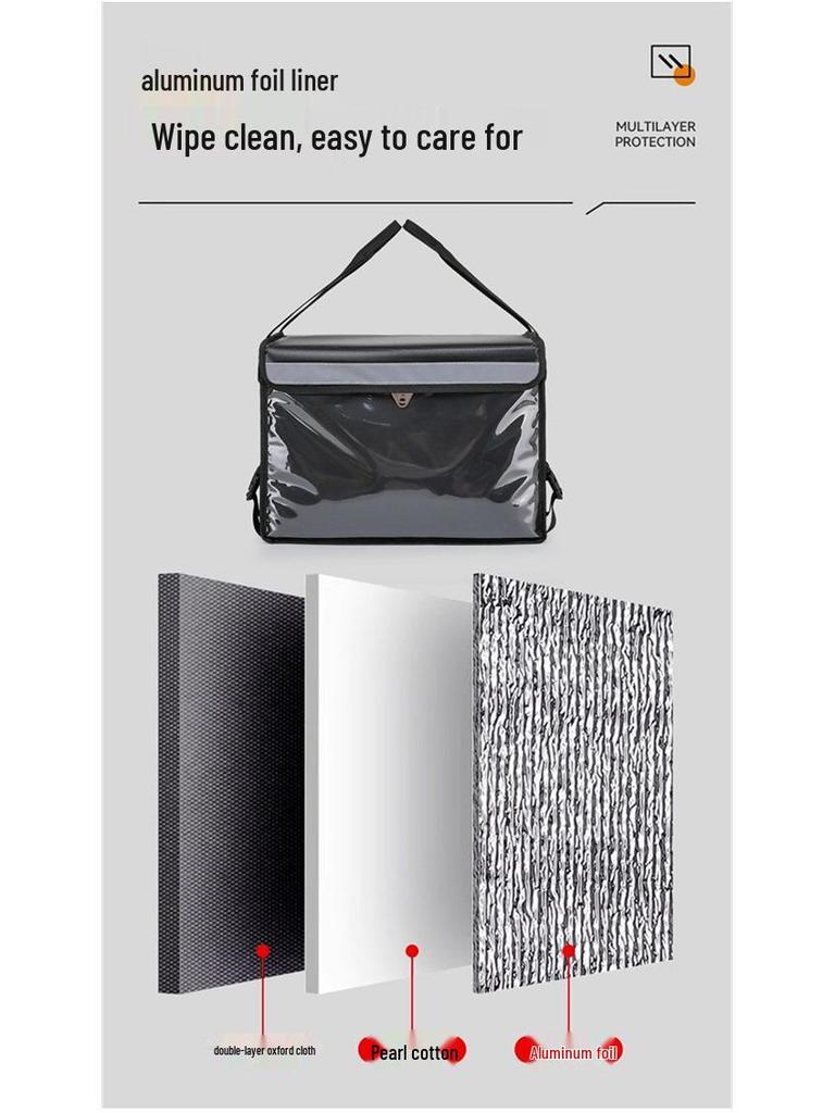 Cutie Izolată Impermeabilă pentru Livrare Mâncare pentru Standuri Stradale - Disponibilă în Mărimi Mari și Mici