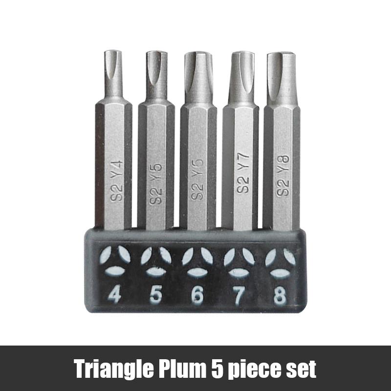 Precision Y U Shaped Triangle Screwdriver Magnetic Bit 1/4in Inner Cross Three Points Screw Driver Security Tip For Power Drill