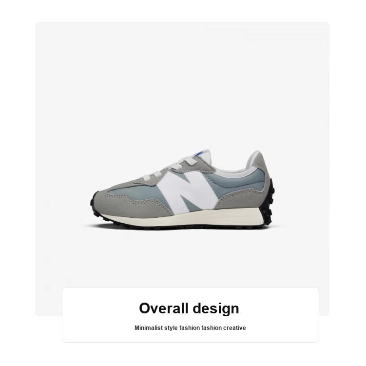 New New Balance NB 327 Anti Slip Wear Resistant Low Top Running Shoes Gray Blue Children Aged 3 7 Years Old PH327LAB