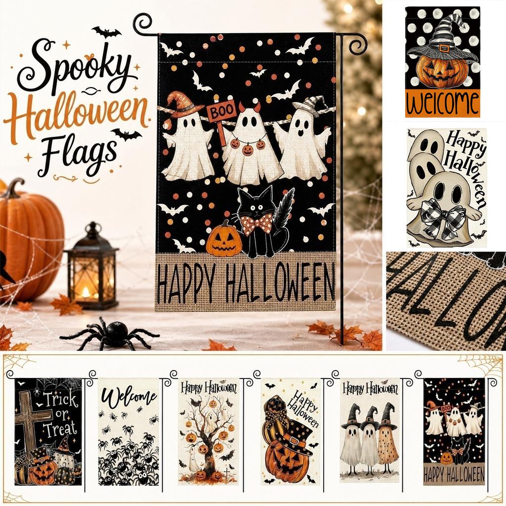 Pumpkin Halloween Garden Flag - Seasonal Decorative Yard Bunting