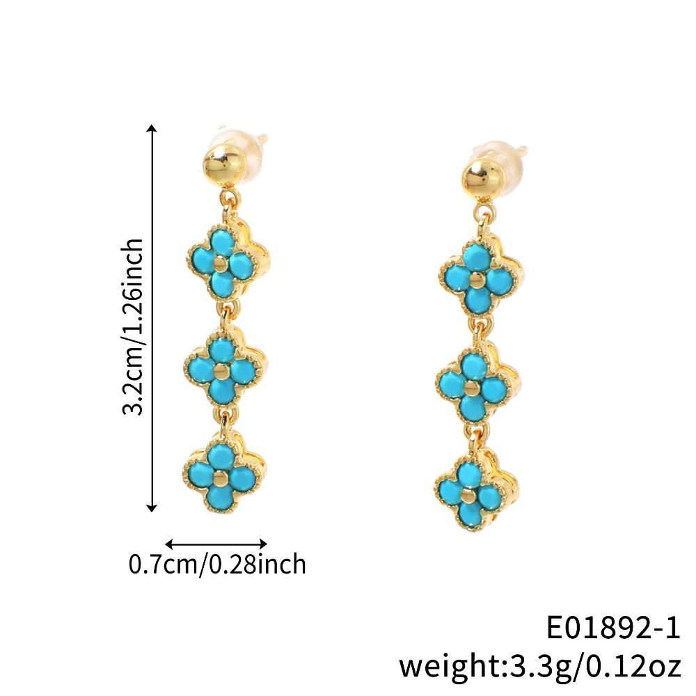 

Four-leaf Clover Long Stud Earrings A Luxurious Valentine s Day Birthday Gift