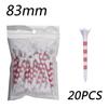 20pcs/Bag Plastic Golf Tee With Red/Black/Blue/Pink/Green Stripe Marking, Durable, Golf Supplies