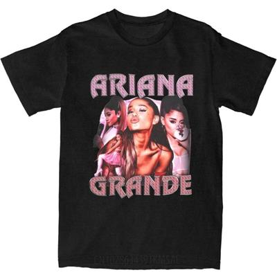 Vintage Ariana Pop Music T-Shirt Summer Grandes Singer Vintage T Shirts Cotton Hip Hop Tee Shirt For Adult Short Sleeve Tees