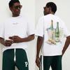 Weißes Oversized Baumwoll-Champagner-T-Shirt Grafik Baumwolle High-End Luxus Unisex-Stil Sowohl Unisex als auch Unisex