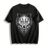 Vintage Wolf Head Print T-Shirt Street Style Loose Casual Top Pure Cotton T-shirt