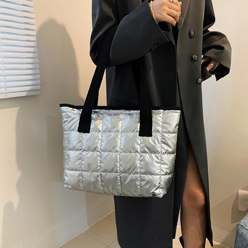 Casual Large Capacity Shoulder Bags For Women Space Cotton Handbag Totes Fashion Winter Daily Use Bag
