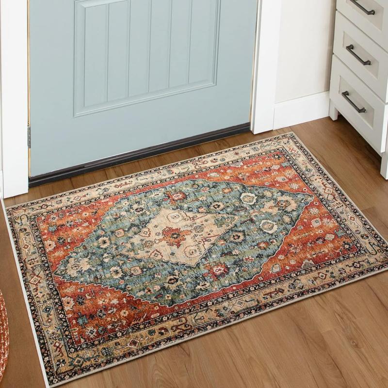 Carpet Boho Entry Door Mat Entry Rug Bathroom Floor Mat Small Rug Stain Resistant Washable Rug Home Decor